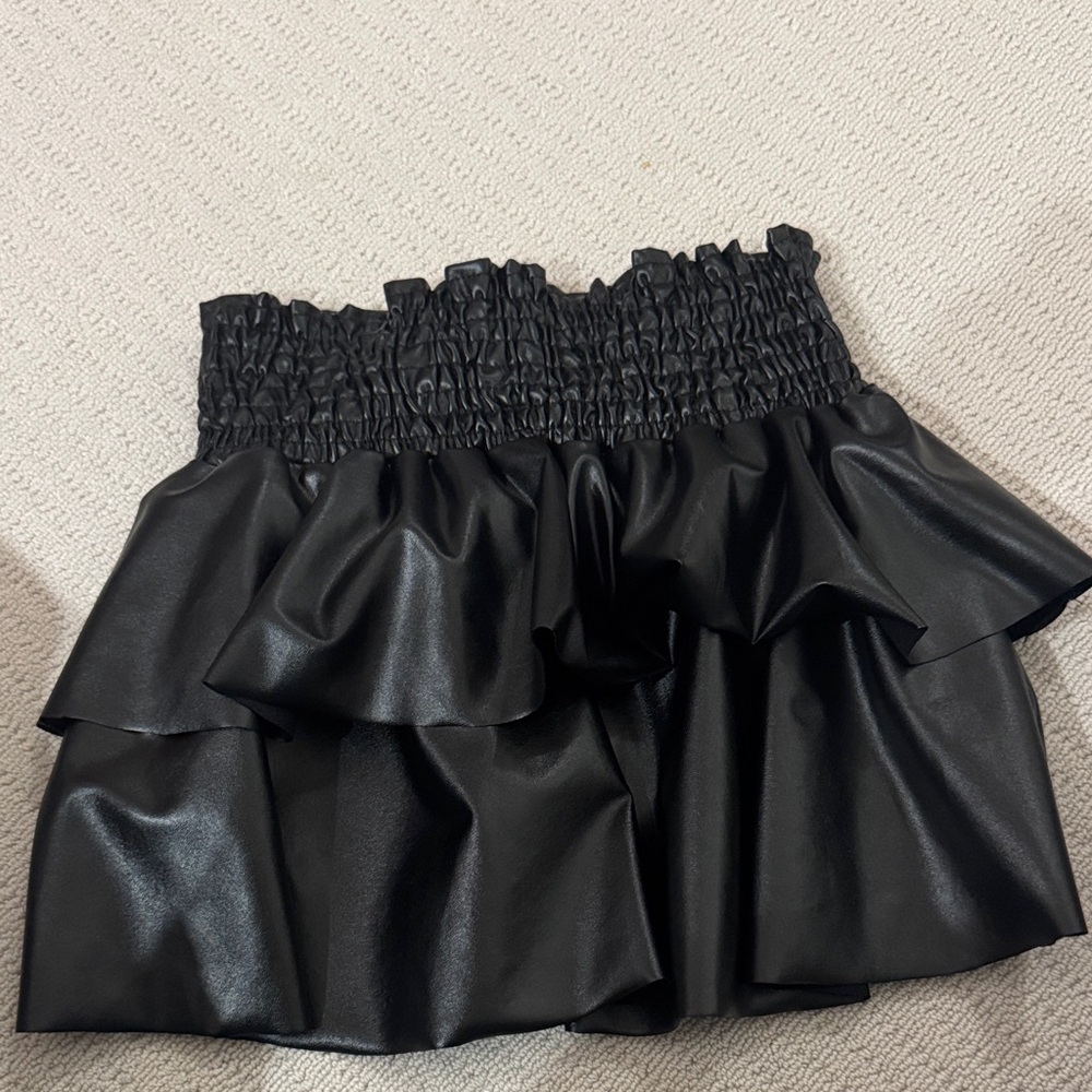 Kids flowers by Zoe leather skirt